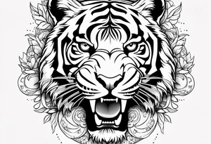 half bull and half tiger tattoo idea
