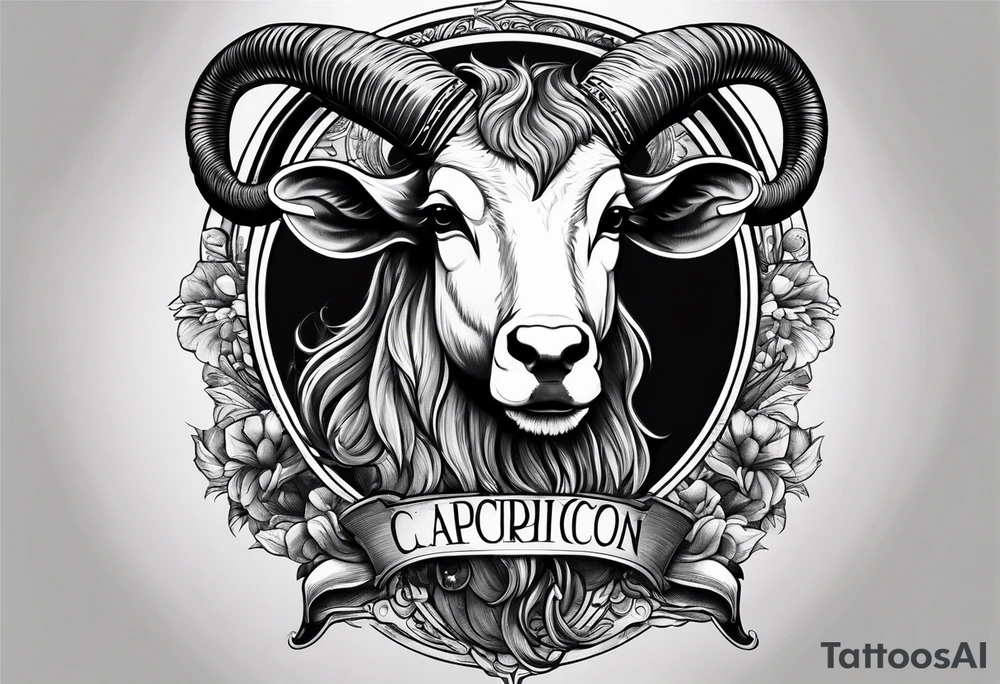 capricorn with sunglasses and shotgun tattoo idea