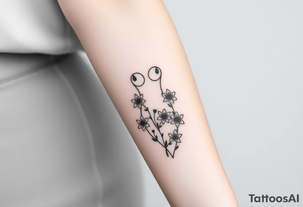 a creepy tattoo of a girls body but with flowers to represent growth tattoo idea