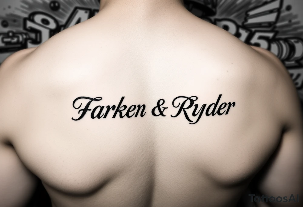 The names Parker and Ryder on my forearm with fire department background tattoo idea