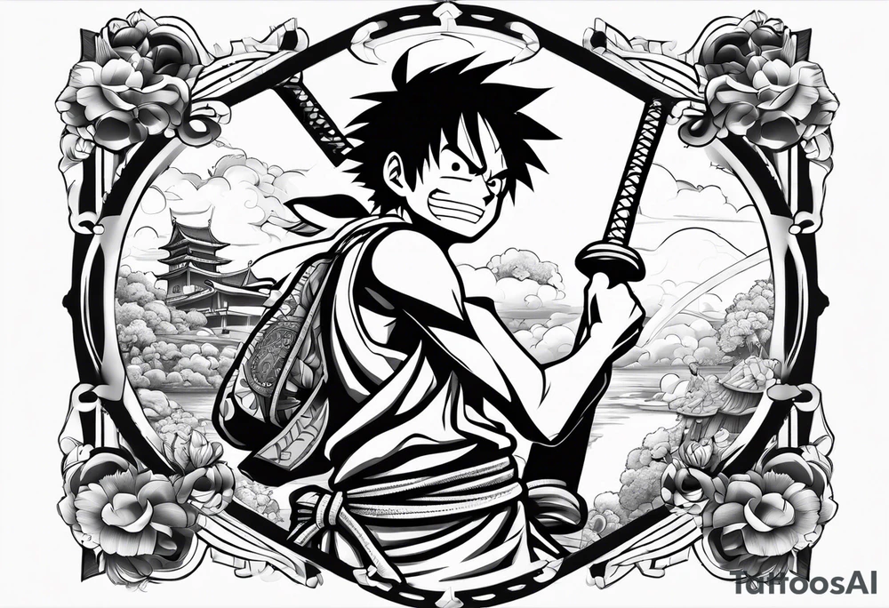 Once piece luffy tattoo idea