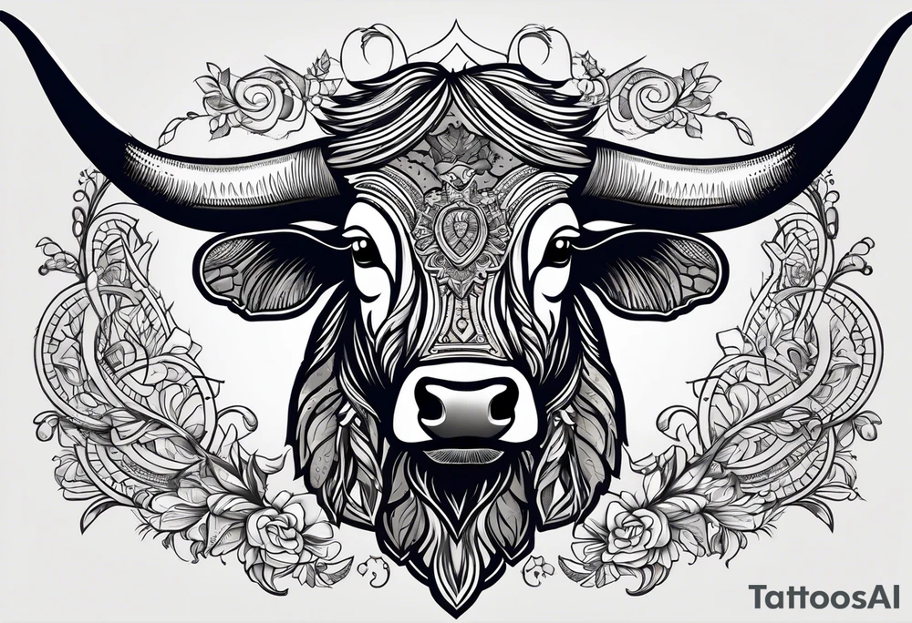 cybersigilism mean Longhorn with state of texas behind it 
With “512” on top of head tattoo idea