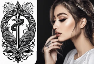 Cross and serpent tattoo idea