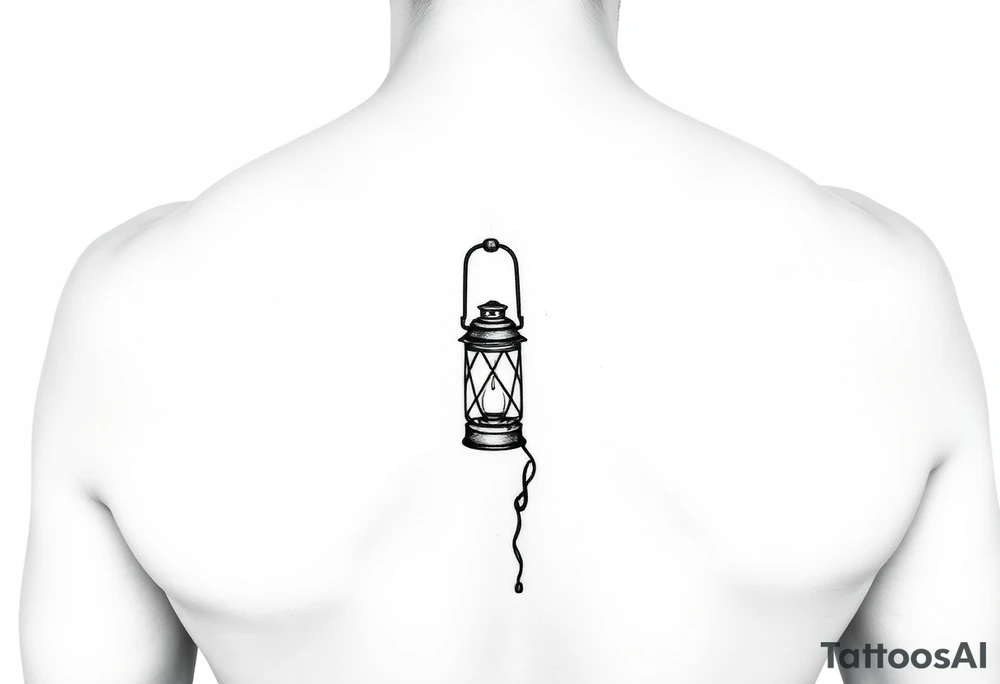 Someone holding a lantern to light up a road tattoo idea