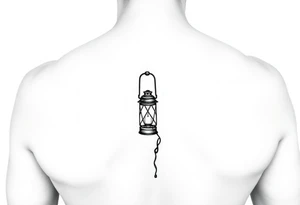 Someone holding a lantern to light up a road tattoo idea