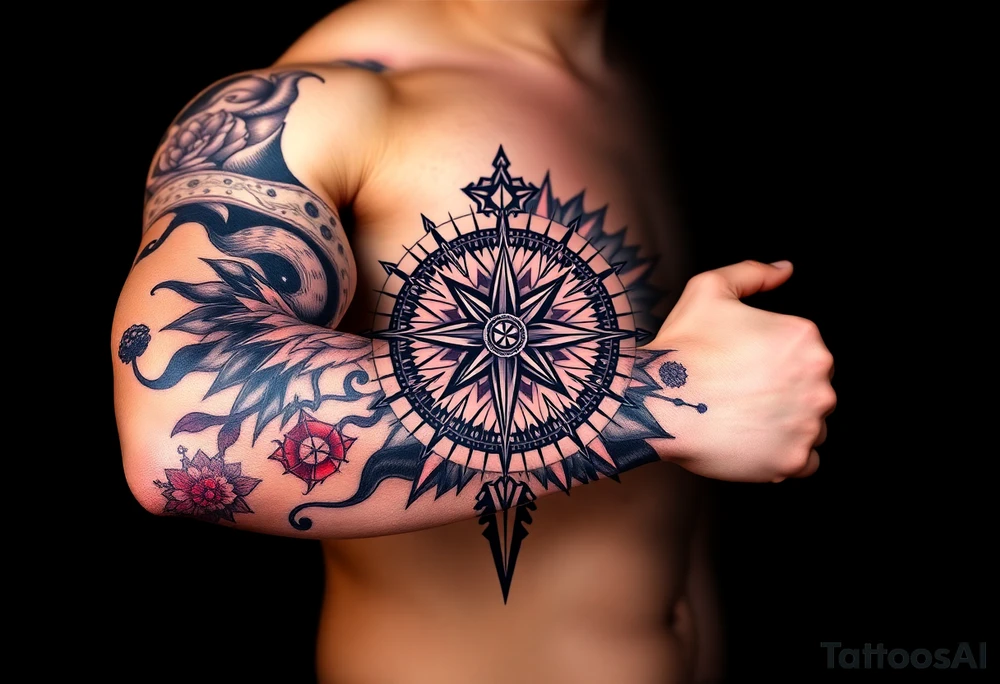 compass tattoo idea