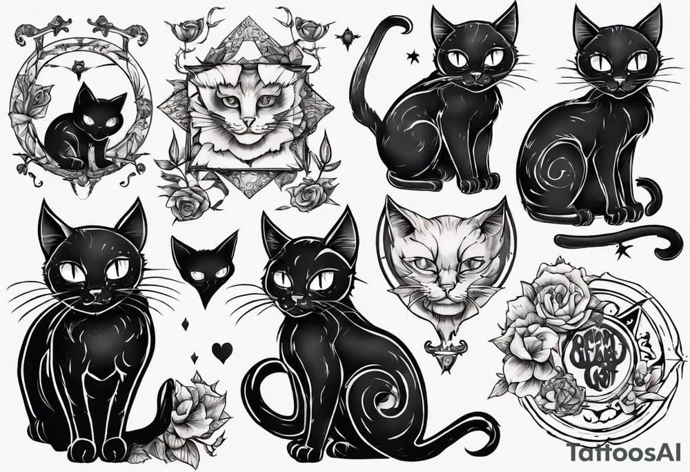 black cat tattoo idea
