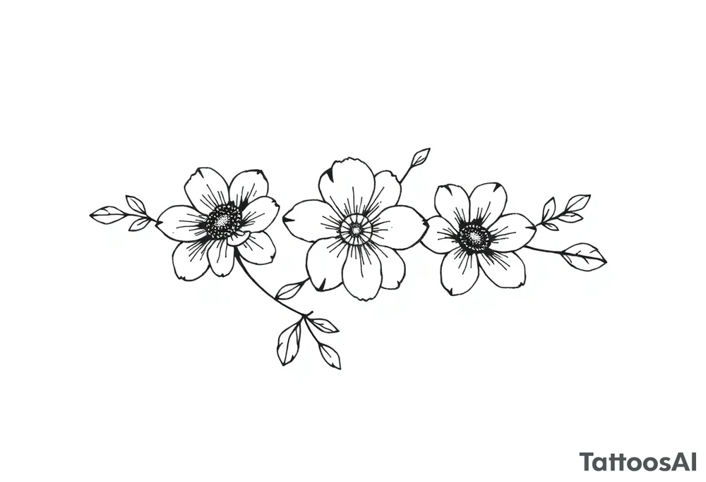 ornaments of flowers tattoo idea