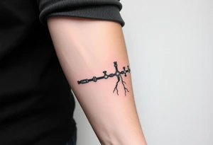 System of pipes that transitions and transforms at the end into veins of forearm tattoo idea