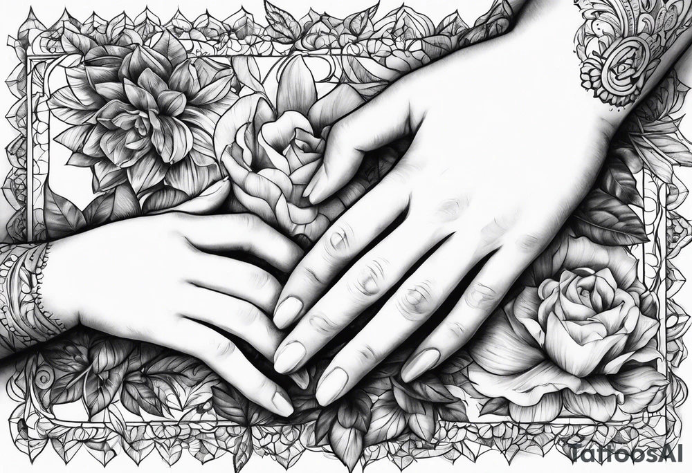 3 childrens hands tattoo idea