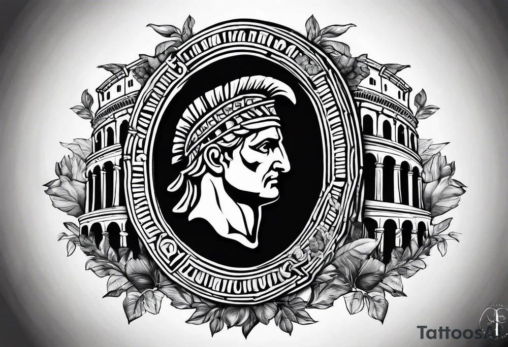 Julius Caesar and Roman colosseum tattoo idea