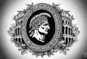 Julius Caesar and Roman colosseum tattoo idea