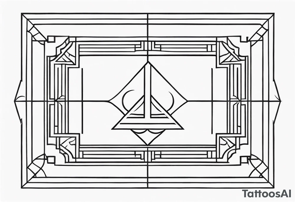 free masonry symbol , rectangle tattoo idea
