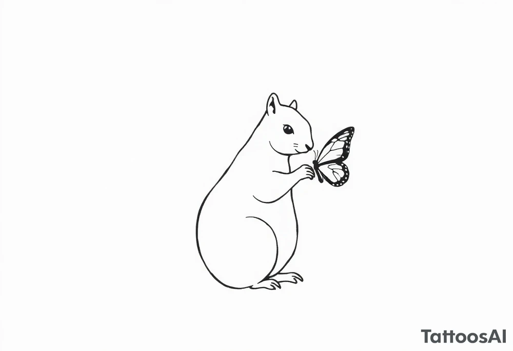 Squirrel holding butterfly tattoo idea