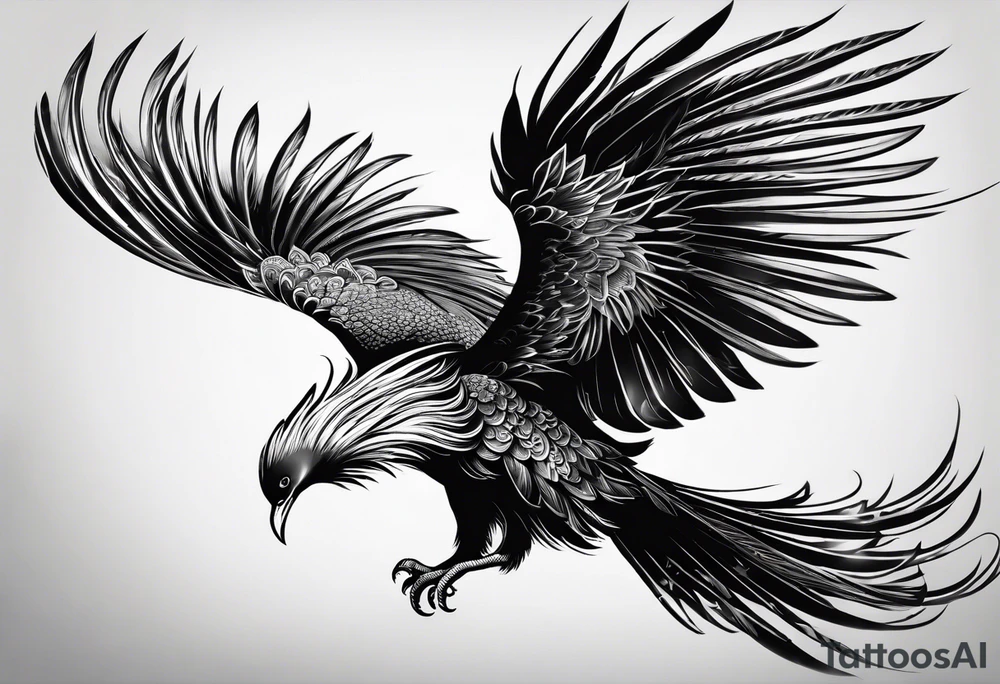 phoenix,
chinese,
realistic,
long tail,
elegant,
wings closed
long neck,
long feathers,
in flight,
graceful, tattoo idea
