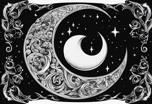 crescent moon basic sketch tattoo idea