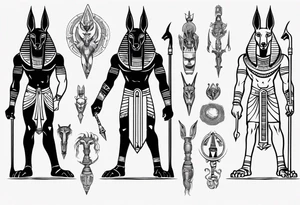 Egyptian god Anubis mad bipedal tattoo idea