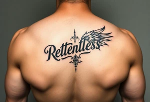powerful majestic tattoo on a hand wrist representing "relentless" tattoo idea