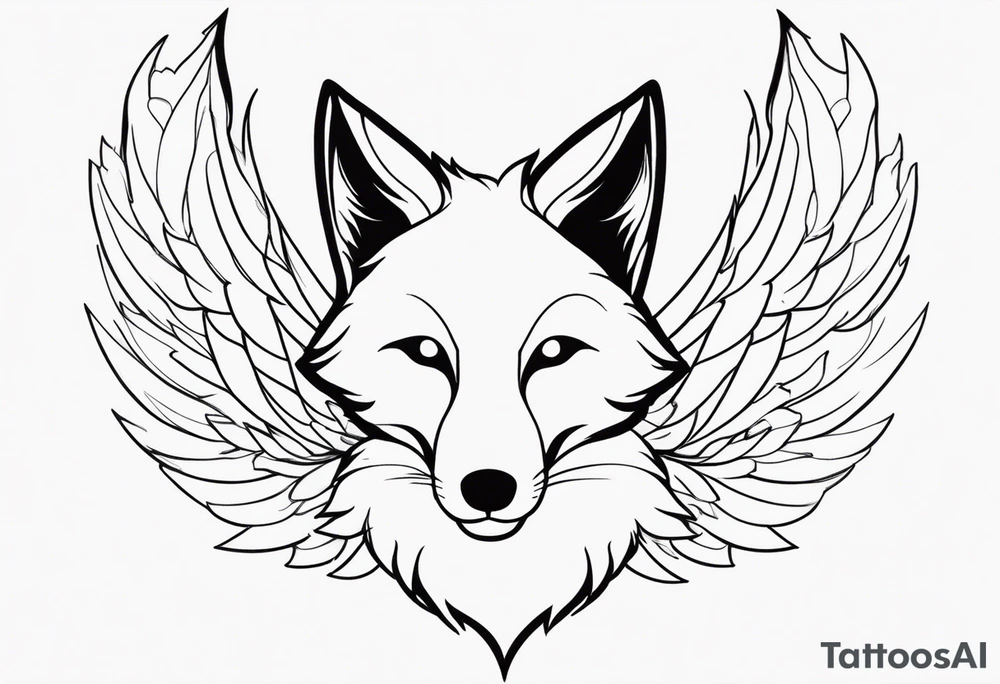 Fox with wings tattoo idea