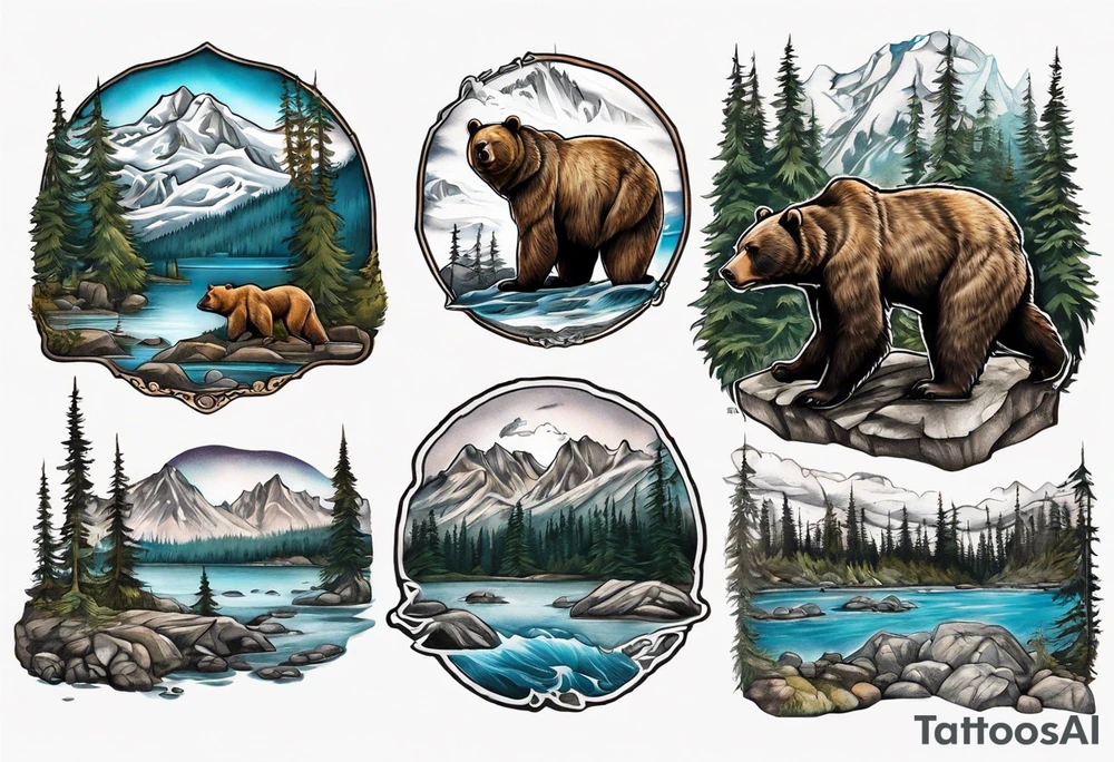 British Columbia landscape INSIDE THE bear tattoo idea