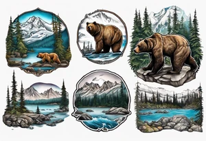 British Columbia landscape INSIDE THE bear tattoo idea