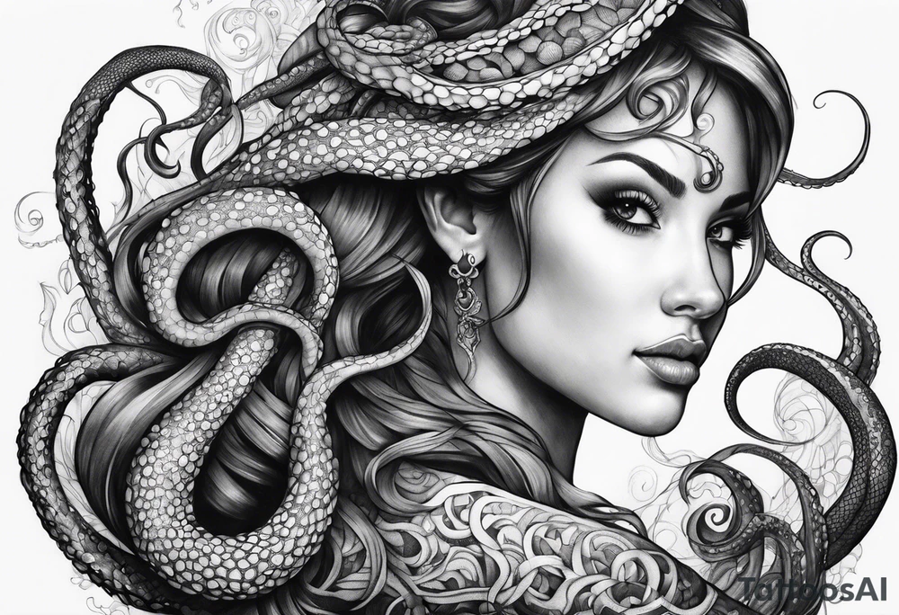 one tentacle tattoo idea