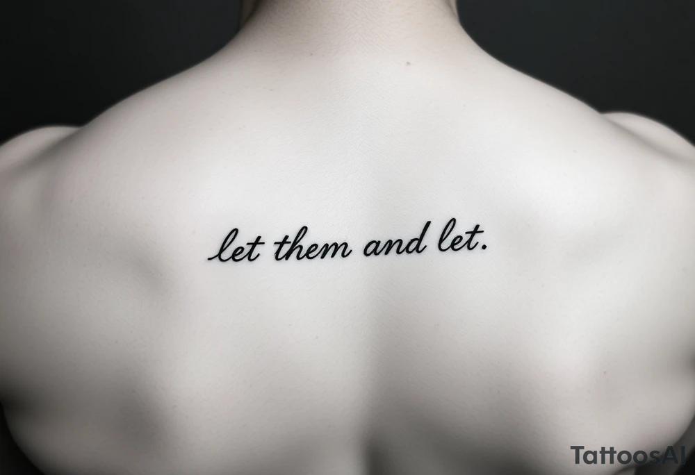 Small Fine line dainty cursive tattoo with the saying “let them and let me” on back tattoo idea