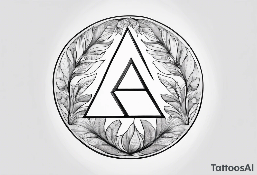 letter delta inside a circle, subtle, girly, simplistic tattoo idea