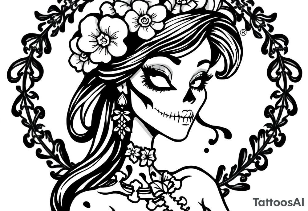 Pretty dead woman tattoo idea