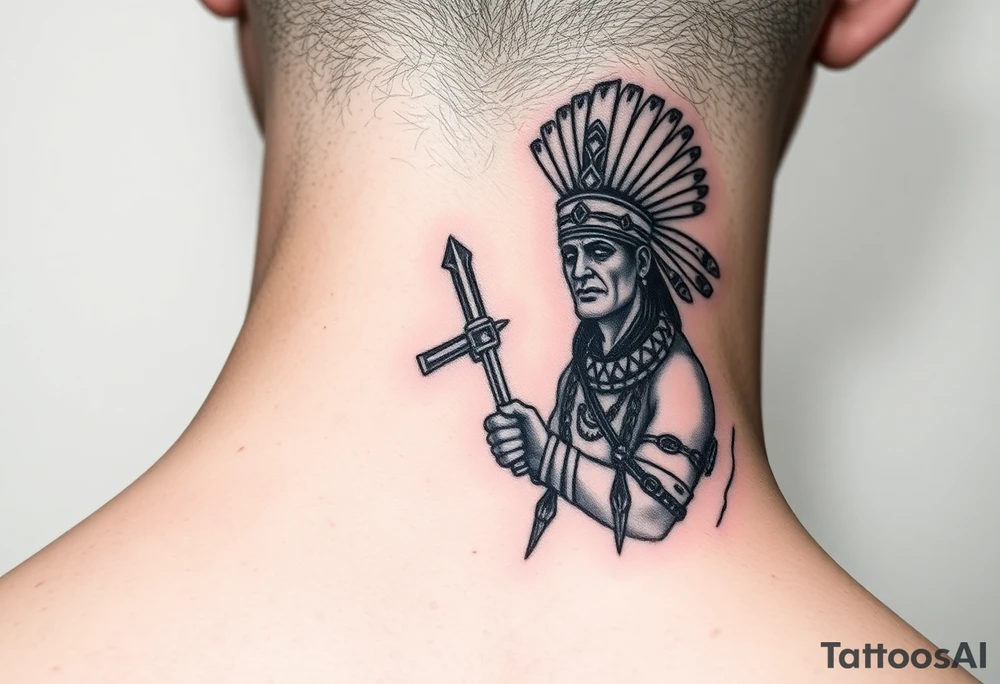 Aztec hench man going to work tattoo idea
