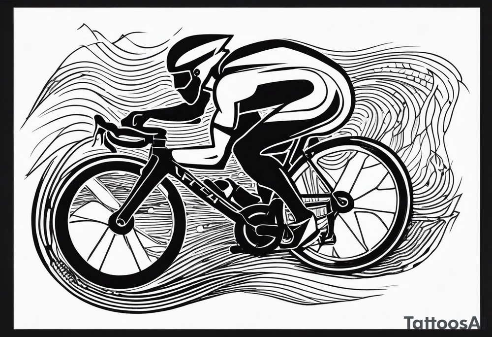 Triathlon IronMan swimming cycling running tattoo idea