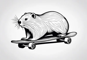 Beaver on a skateboard tattoo idea