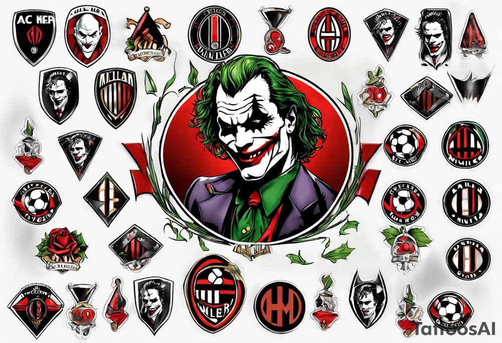 Joker, ac milan, soccer tattoo idea