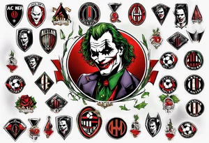 Joker, ac milan, soccer tattoo idea