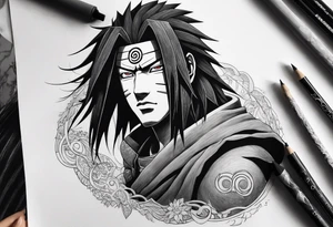 madara uchiha with thesharinganon thebackground tattoo idea