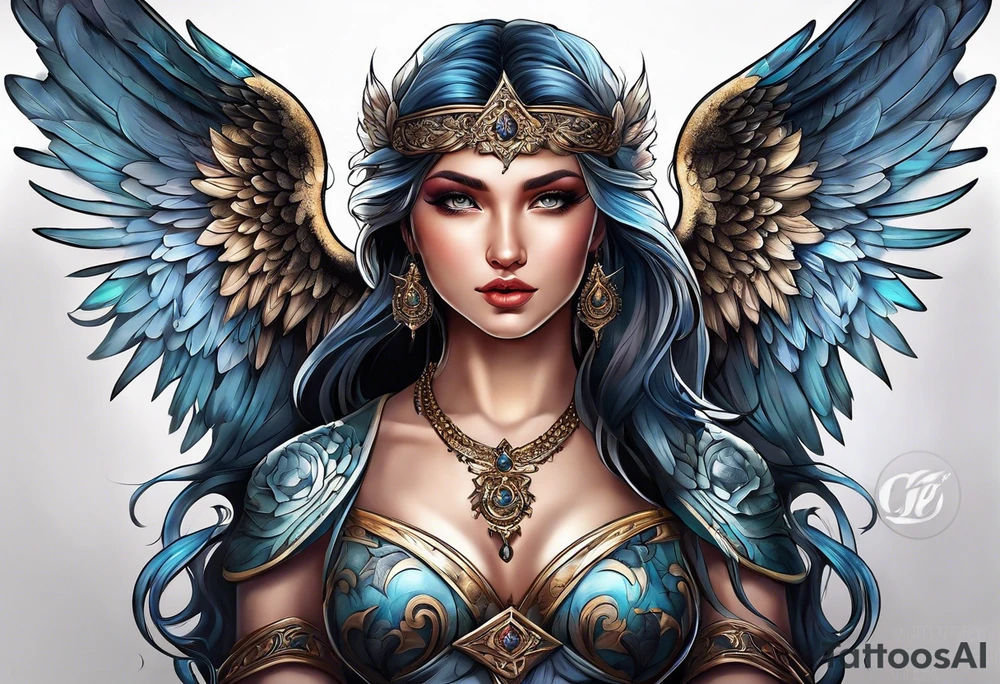 Extremely rare mythical angel tattoo idea