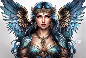 Extremely rare mythical angel tattoo idea
