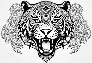 aztec full jaguar tribal tattoo idea