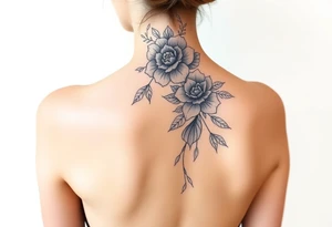 Floral spine tattoo tattoo idea