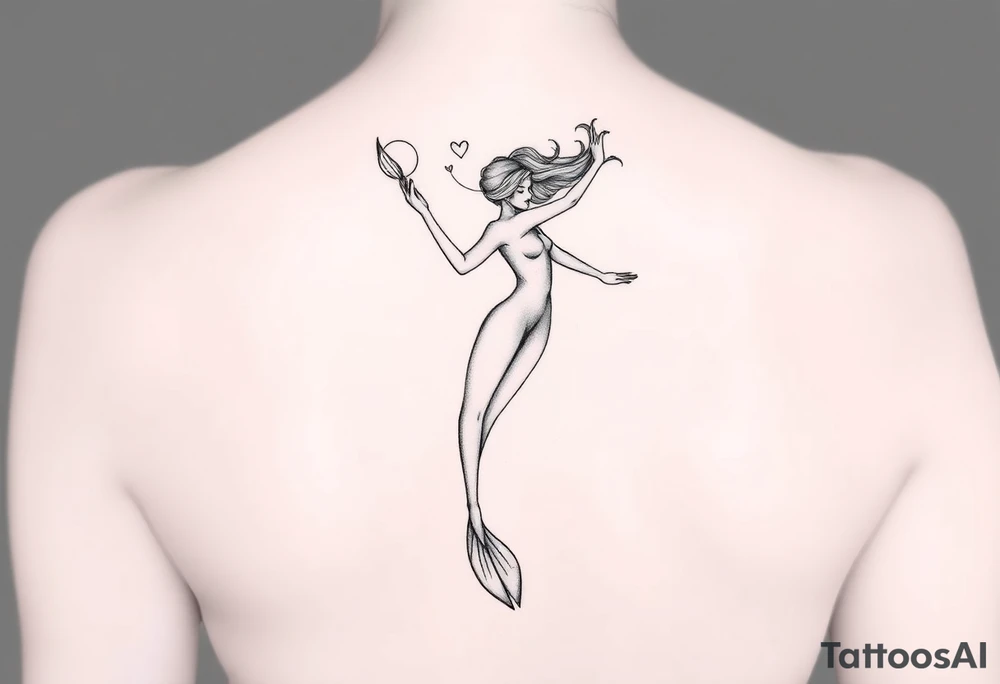 Freediving Woman with fins tattoo idea