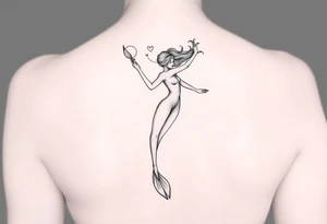 Freediving Woman with fins tattoo idea