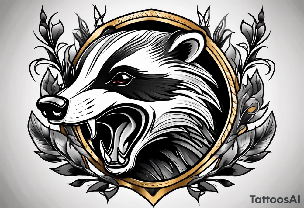 Neo traditional 
Angry badger tattoo idea
