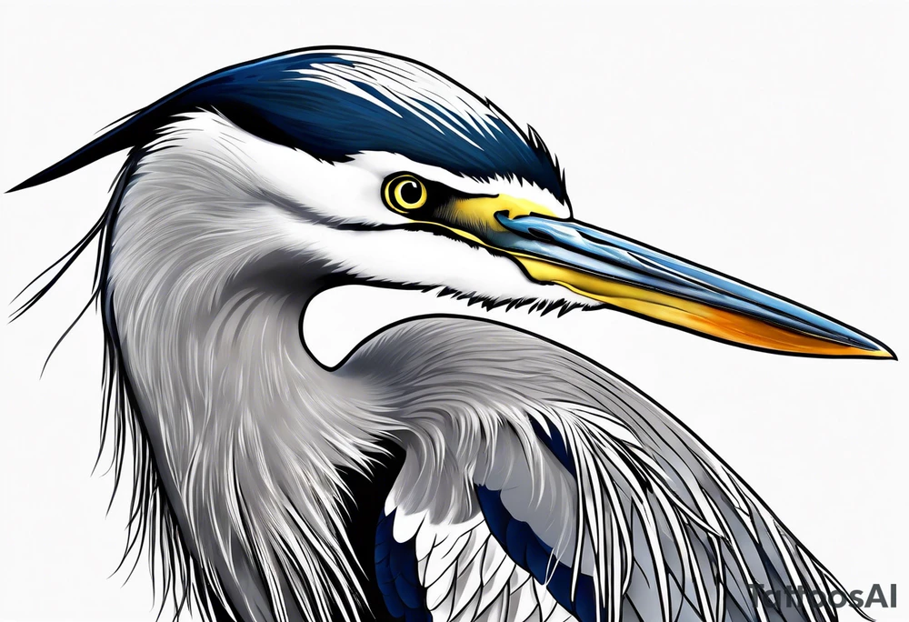 blue heron tattoo idea