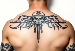 Combat marine veteran tattoo idea