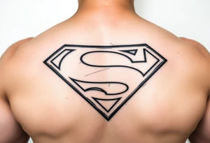 superman logo on a black ants back tattoo idea