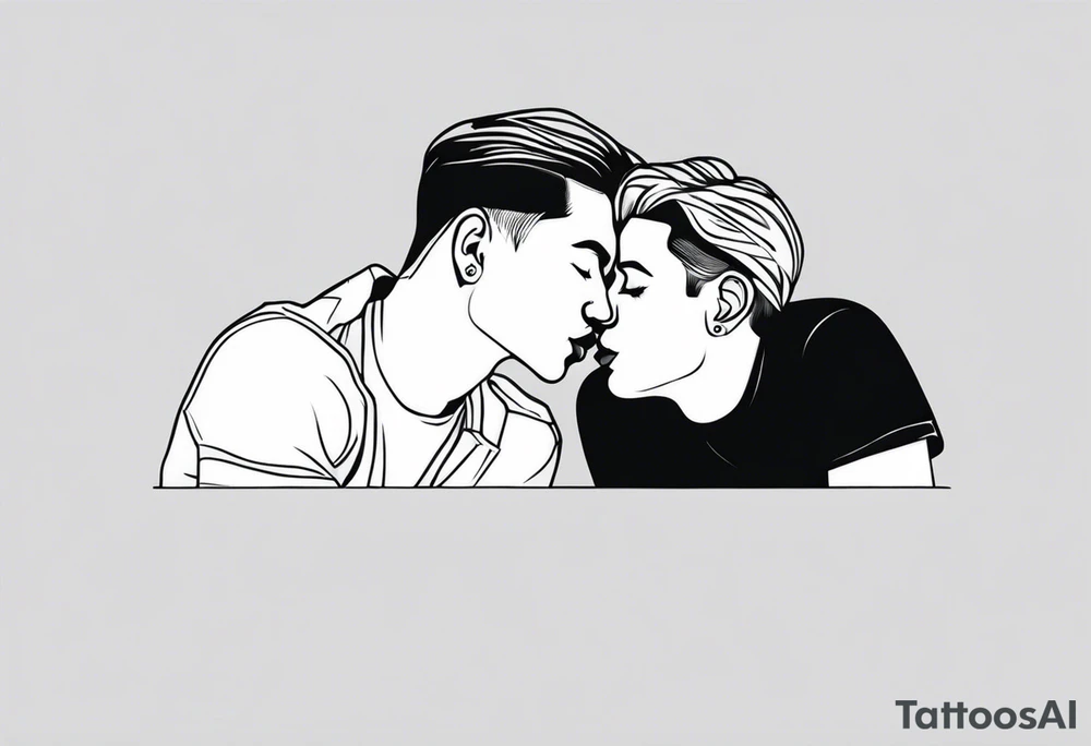 Men kissing tattoo idea