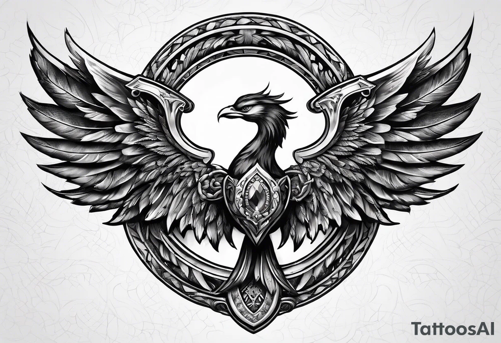 horseshoe with wings tattoo idea