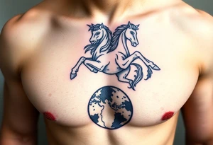 the centaur hovering over the world tattoo idea