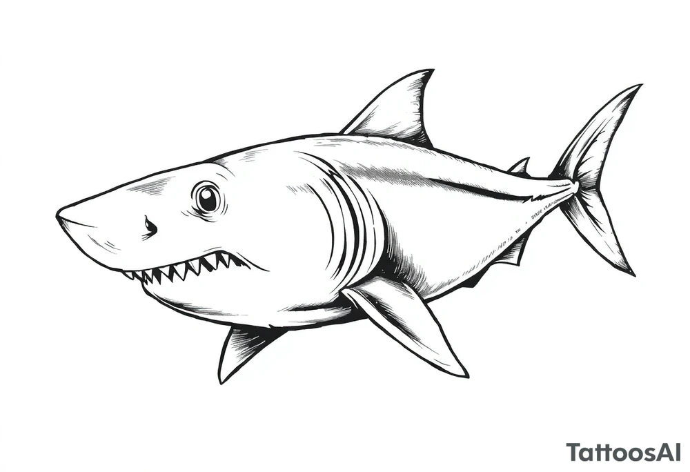 American traditional shark tattoo idea