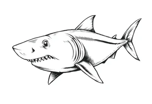 American traditional shark tattoo idea